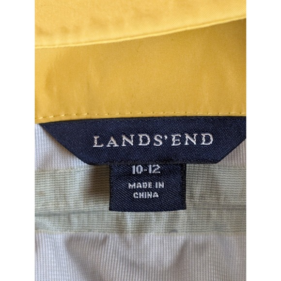 Lands' End Women's Yellow Hooded Rain Jacket Parka Size 10-12 Waterproof Shell - Picture 6 of 12